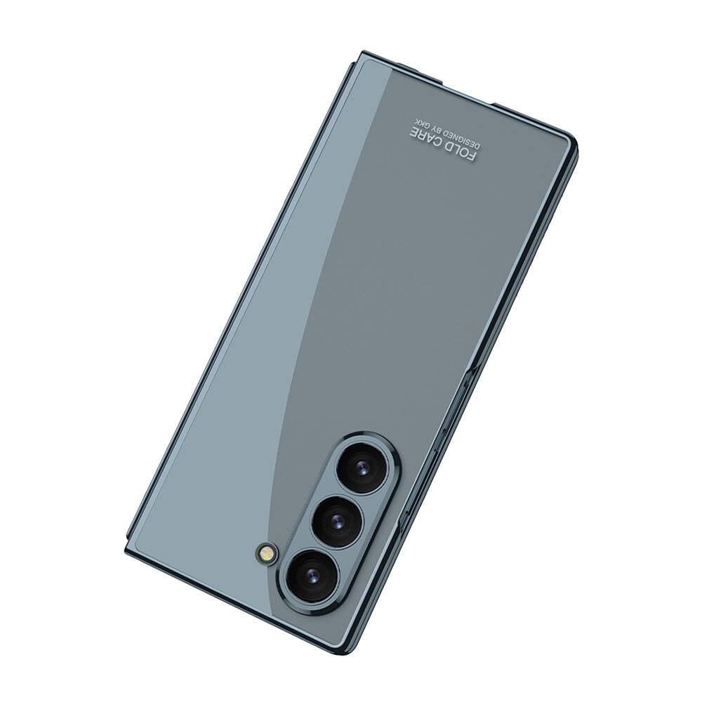 Galaxy Z Fold 6 Kılıf Zore Full Camlı Kıpta Kapak Siyah