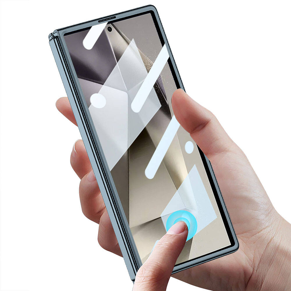 Galaxy Z Fold 6 Kılıf Zore Full Camlı Kıpta Kapak Gold