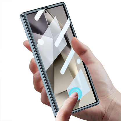 Galaxy Z Fold 6 Kılıf Zore Full Camlı Kıpta Kapak Gold