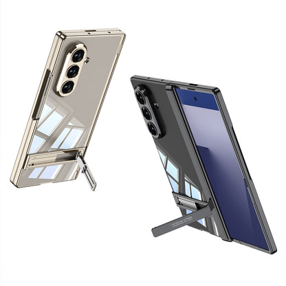 Galaxy Z Fold 7 Kılıf Kamera Korumalı Şeffaf Tasarımlı Zore Lego Standlı Kapak Siyah