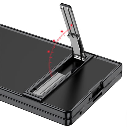 Galaxy Z Fold 7 Kılıf Kamera Korumalı Şeffaf Tasarımlı Zore Lego Standlı Kapak Siyah