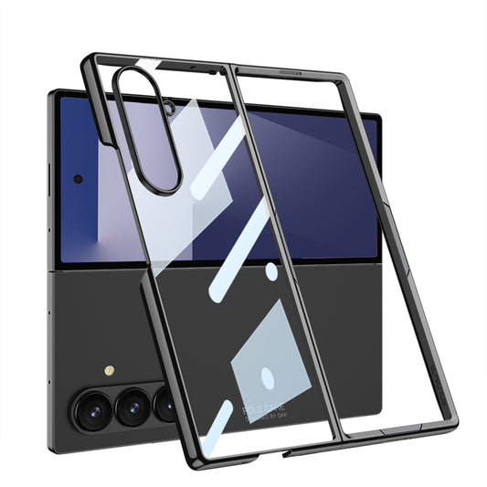 Galaxy Z Fold 7 Kılıf Zore Full Camlı Kıpta Kapak Siyah