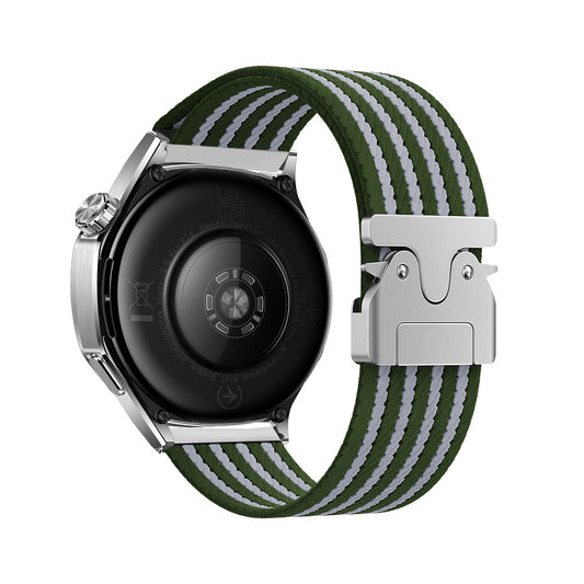 Gear S3 Zore KRD-133 22mm Naylon Kumaş Hasır Örgülü Kordon Yeşil