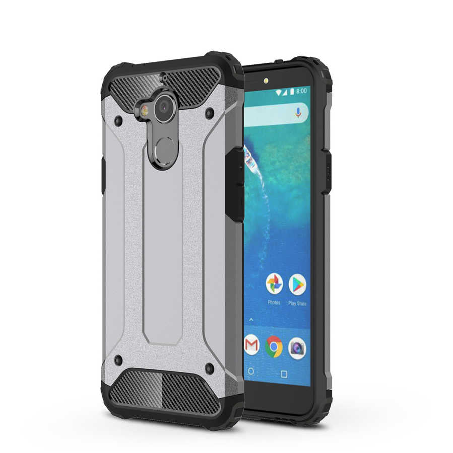 General Mobile 8 Kılıf Zore Crash Silikon Kapak Gri