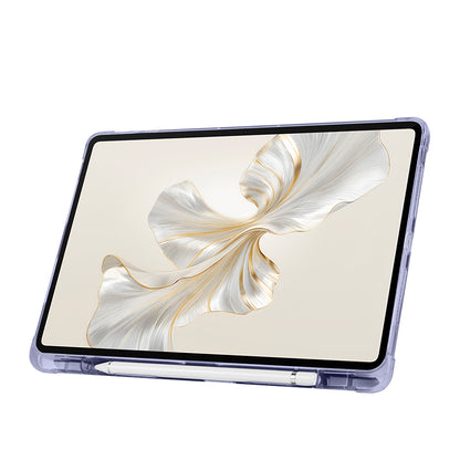 Honor Pad 9 Kılıf Zore Tri Folding Kalem Bölmeli Standlı Kılıf Mor