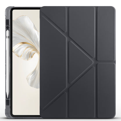 Honor Pad 9 Kılıf Zore Tri Folding Kalem Bölmeli Standlı Kılıf Mor