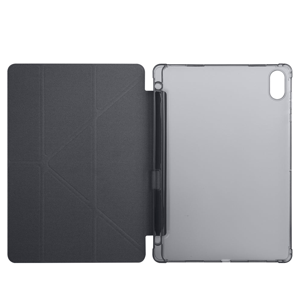 Honor Pad X8A Kılıf Zore Tri Folding Kalem Bölmeli Standlı Kılıf Siyah