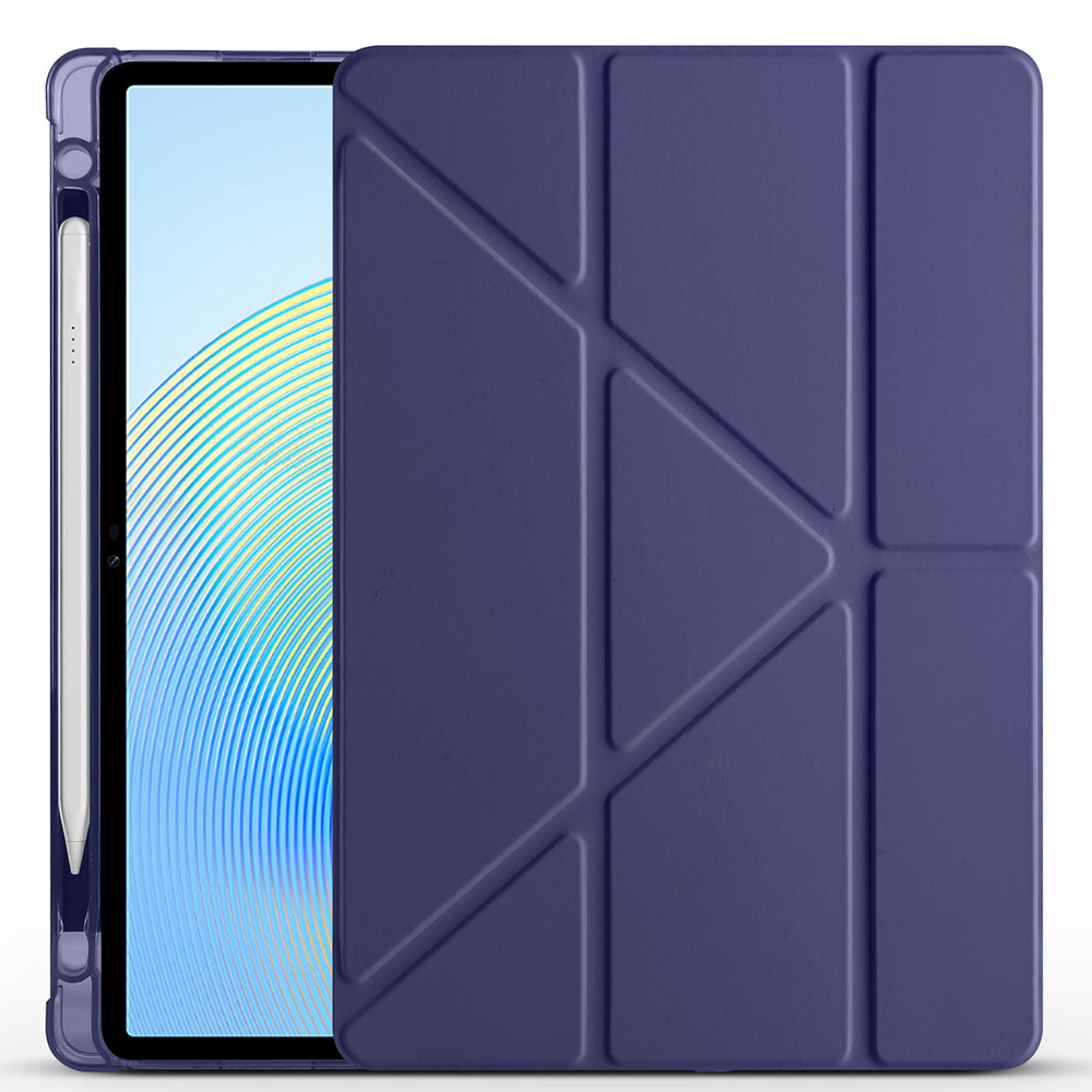 Honor Pad X8A Kılıf Zore Tri Folding Kalem Bölmeli Standlı Kılıf Siyah