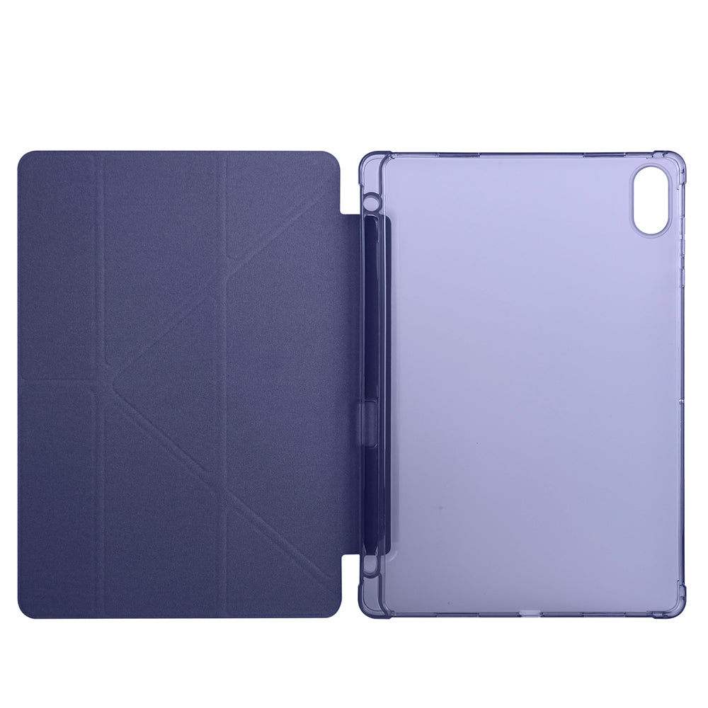 Honor Pad X8A Kılıf Zore Tri Folding Kalem Bölmeli Standlı Kılıf Siyah