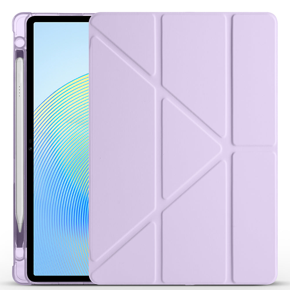 Honor Pad X8A Kılıf Zore Tri Folding Kalem Bölmeli Standlı Kılıf Rose Gold