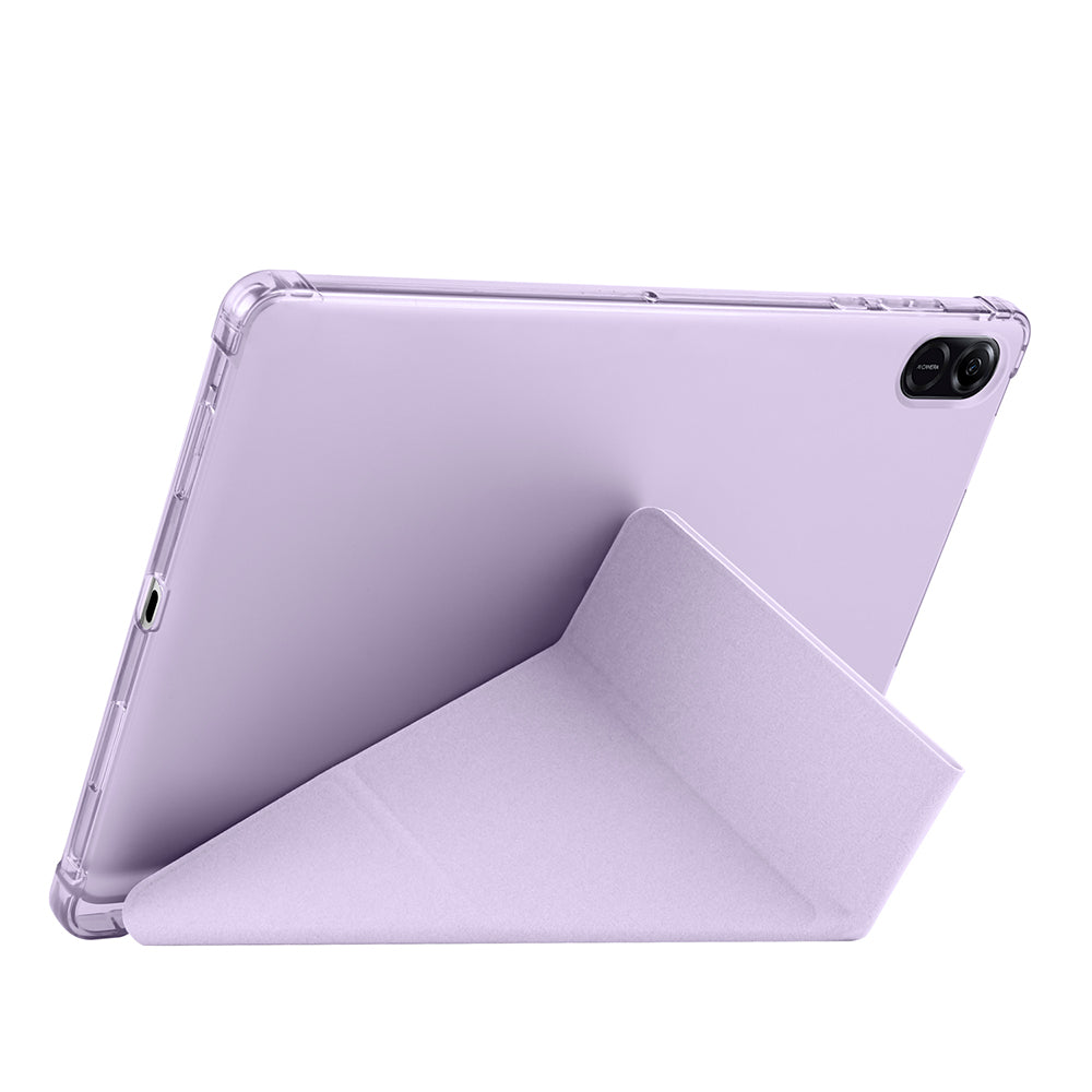 Honor Pad X8A Kılıf Zore Tri Folding Kalem Bölmeli Standlı Kılıf Rose Gold