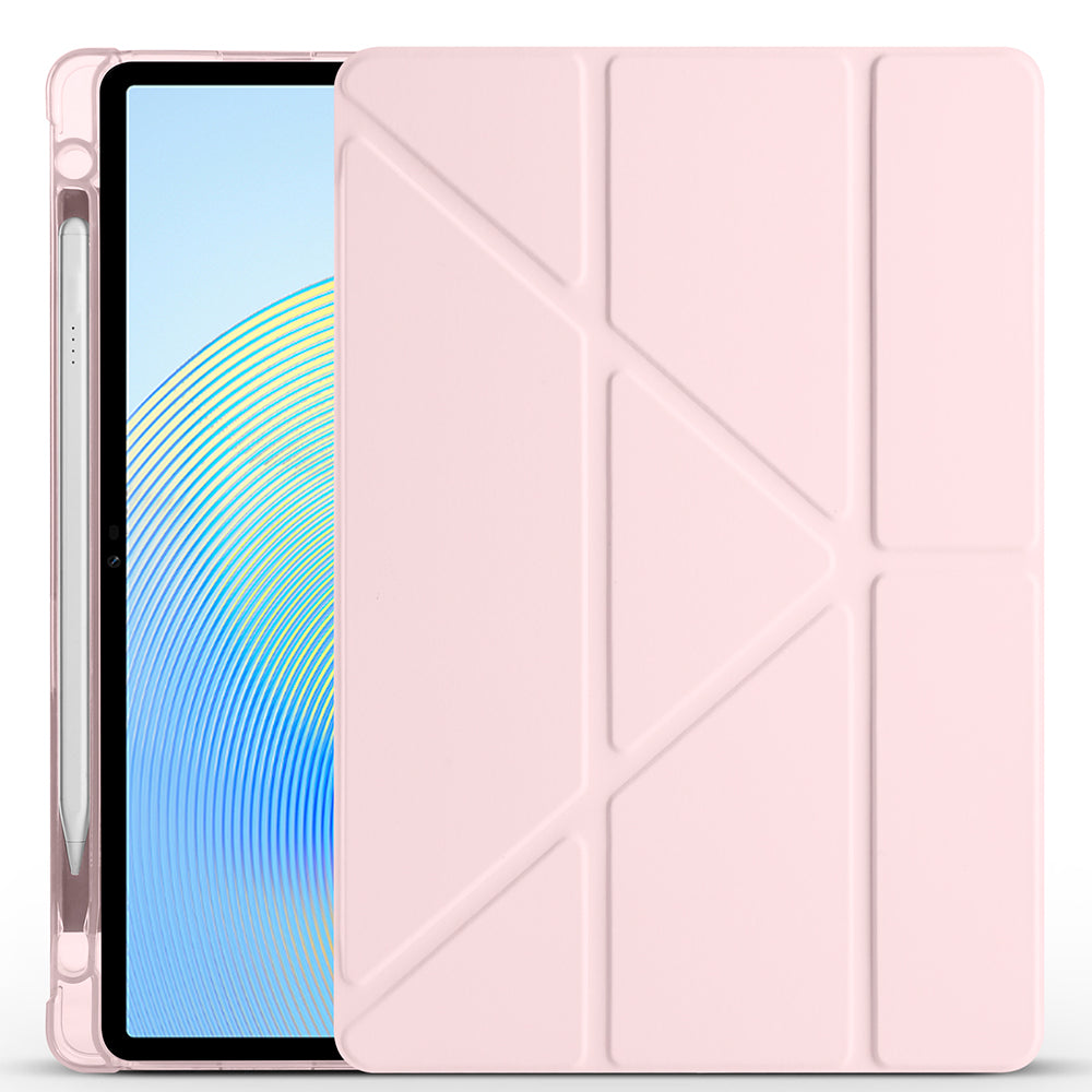 Honor Pad X8A Kılıf Zore Tri Folding Kalem Bölmeli Standlı Kılıf Siyah