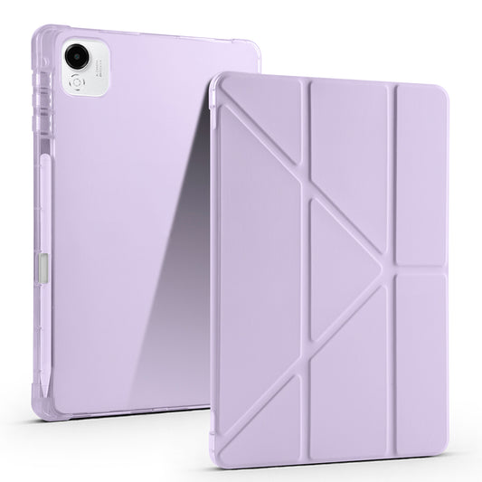 Honor Pad X9 Pro Kılıf Zore Tri Folding Kalem Bölmeli Standlı Kılıf Lila