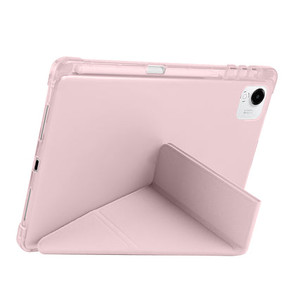 Honor Pad X9A Kılıf Zore Tri Folding Kalem Bölmeli Standlı Kılıf Rose Gold