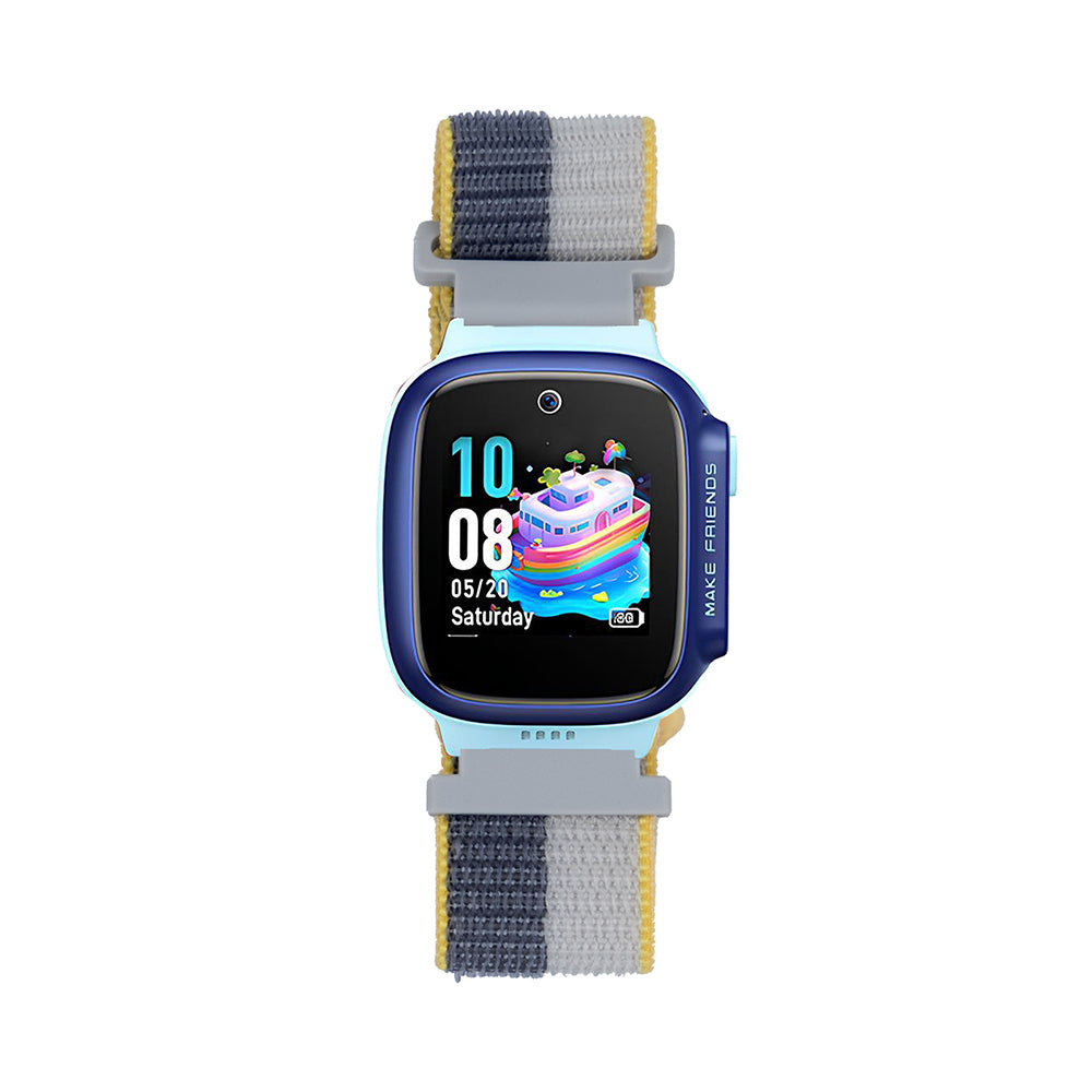 Huawei GT4 41mm Zore KRD-03 18mm Çocuklara Özel Hasır Kordon Lila-Gri