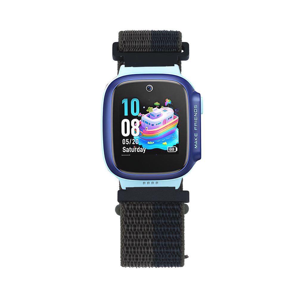 Huawei GT4 41mm Zore KRD-03 18mm Çocuklara Özel Hasır Kordon Gri-Lacivert