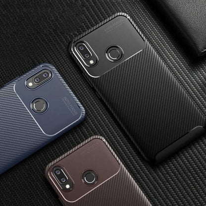 Huawei Honor Play Kılıf Zore Negro Silikon Kapak Kahverengi