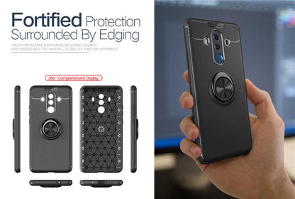 Huawei Mate 10 Pro Kılıf Zore Ravel Silikon Kapak Siyah-Kırmızı