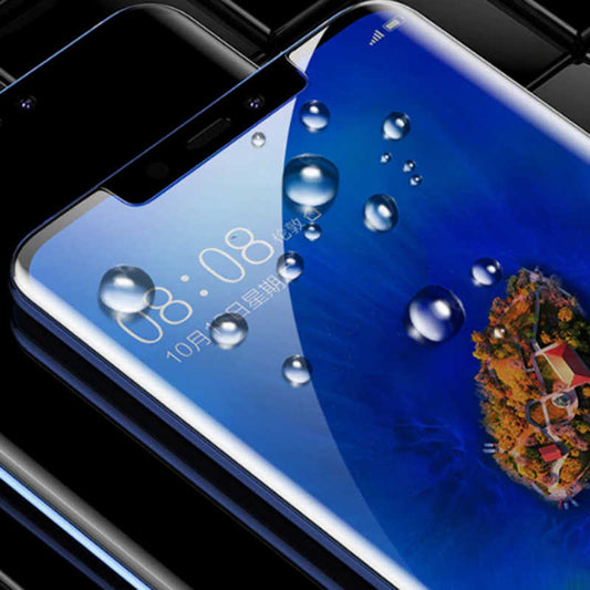 Huawei Mate 20 Lite Zore Kenarları Kırılmaya Dayanıklı Cam Ekran Koruyucu Siyah
