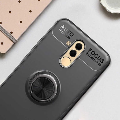 Huawei Mate 20 Lite Kılıf Zore Ravel Silikon Kapak Siyah-Mavi