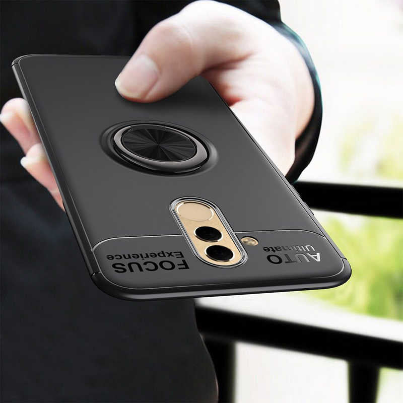 Huawei Mate 20 Lite Kılıf Zore Ravel Silikon Kapak Siyah-Mavi