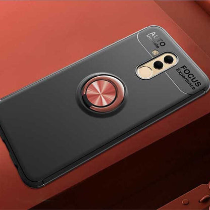 Huawei Mate 20 Lite Kılıf Zore Ravel Silikon Kapak Siyah-Rose Gold