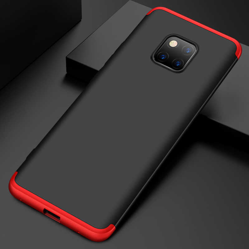 Huawei Mate 20 Pro Kılıf Zore Ays Kapak Siyah-Kırmızı