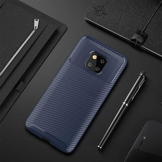 Huawei Mate 20 Pro Kılıf Zore Negro Silikon Kapak Lacivert
