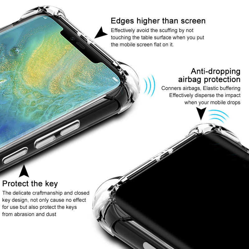 Huawei Mate 20 Pro Kılıf Zore Nitro Anti Shock Silikon Renksiz
