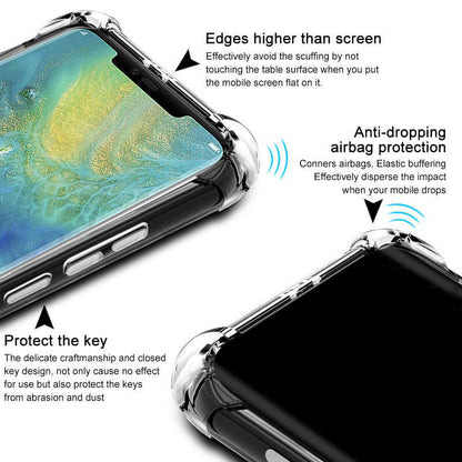 Huawei Mate 20 Pro Kılıf Zore Nitro Anti Shock Silikon Renksiz