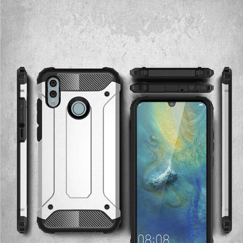 Huawei P Smart 2019 Kılıf Zore Crash Silikon Kapak Gri
