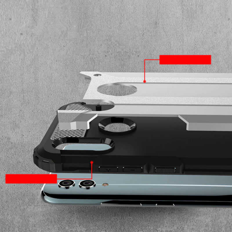 Huawei P Smart 2019 Kılıf Zore Crash Silikon Kapak Gold