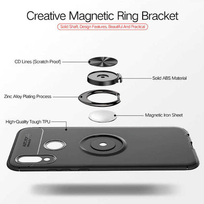 Huawei P Smart 2019 Kılıf Zore Ravel Silikon Kapak Siyah-Mavi