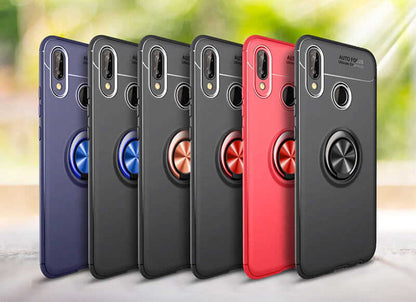 Huawei P Smart 2019 Kılıf Zore Ravel Silikon Kapak Siyah-Kırmızı