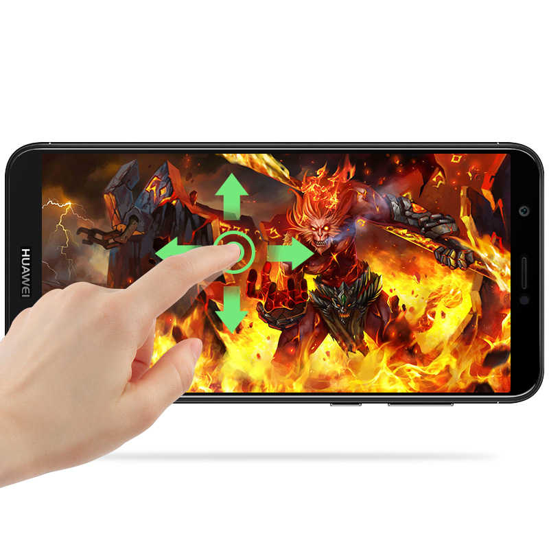 Huawei P Smart Zore Kenarları Kırılmaya Dayanıklı Cam Ekran Koruyucu Siyah