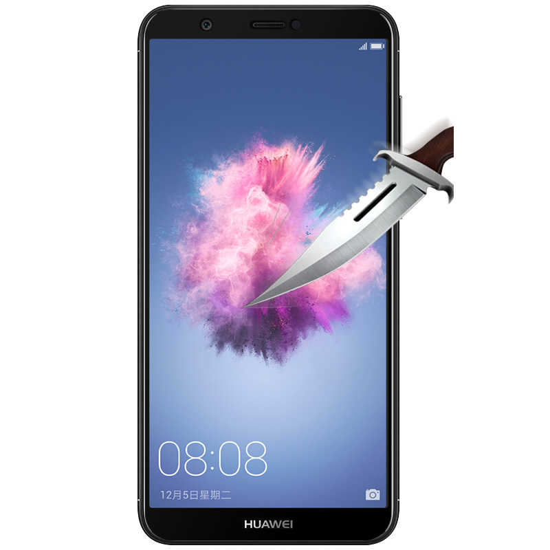 Huawei P Smart Zore Kenarları Kırılmaya Dayanıklı Cam Ekran Koruyucu Siyah
