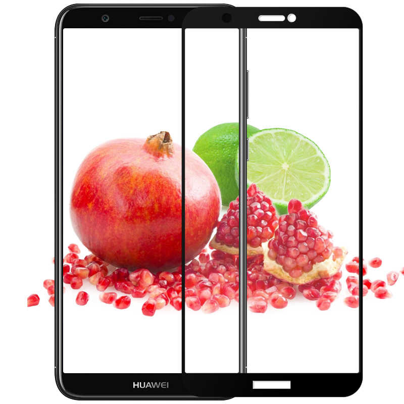 Huawei P Smart Zore Kenarları Kırılmaya Dayanıklı Cam Ekran Koruyucu Siyah