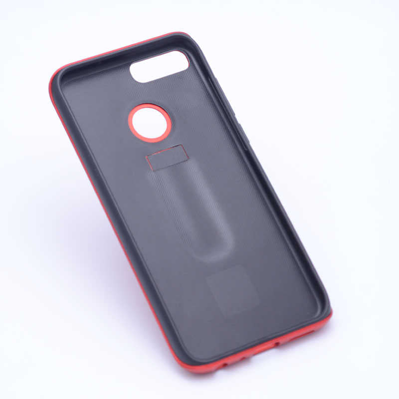 Huawei P Smart Kılıf Zore Wave Standlı Mıknatıslı Kapak Gri