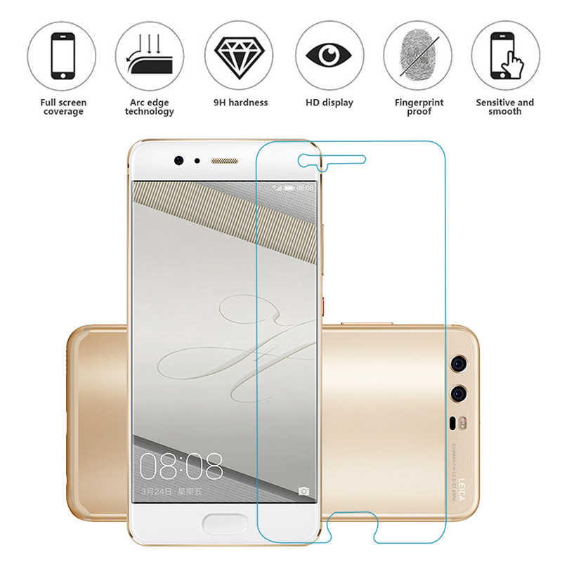 Huawei P10 Plus Zore Ekranı Tam Kaplayan Düz Cam Koruyucu Gold