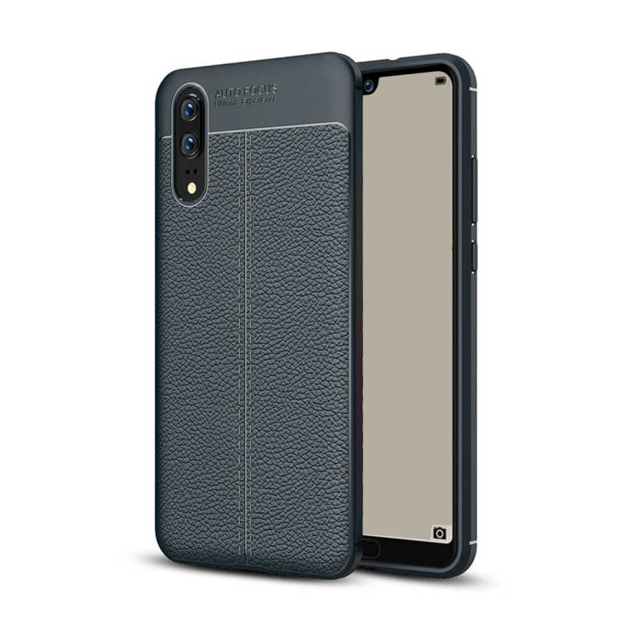 Huawei P20 Kılıf Zore Niss Silikon Kapak Lacivert