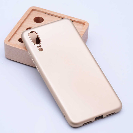 Huawei P20 Kılıf Zore Premier Silikon Kapak Gold