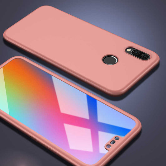 Huawei P20 Lite Kılıf Zore 360 3 Parçalı Rubber Kapak Rose Gold