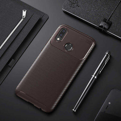 Huawei P20 Lite Kılıf Zore Negro Silikon Kapak Kahverengi