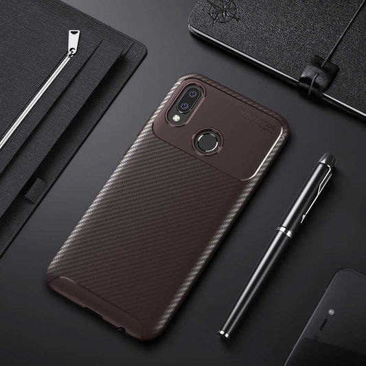Huawei P20 Lite Kılıf Zore Negro Silikon Kapak Kahverengi