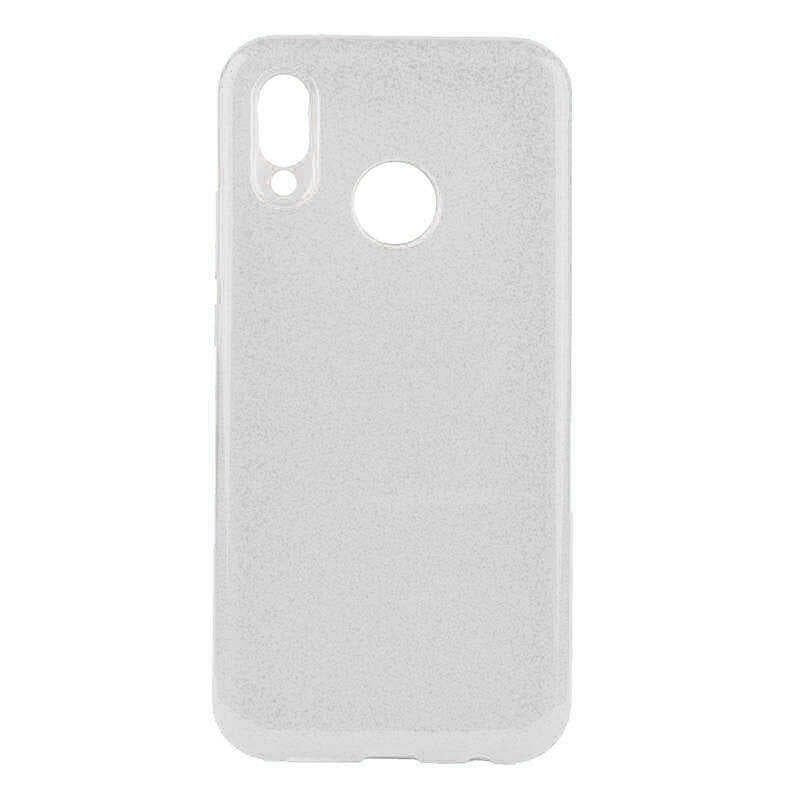 Huawei P20 Lite Kılıf Zore Shining Silikon Gümüş