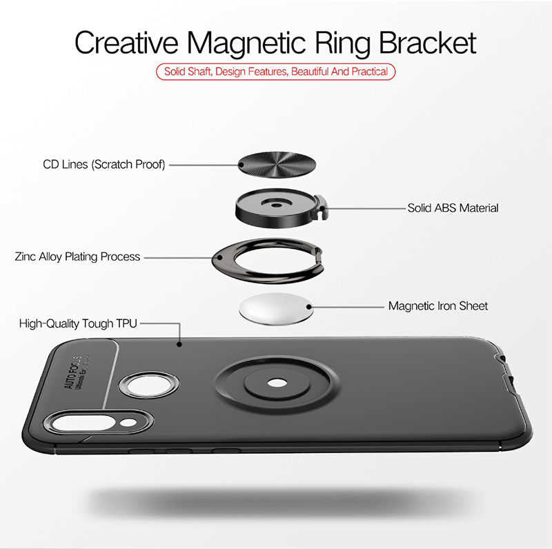 Huawei P20 Lite Kılıf Zore Ravel Silikon Kapak Siyah-Mavi