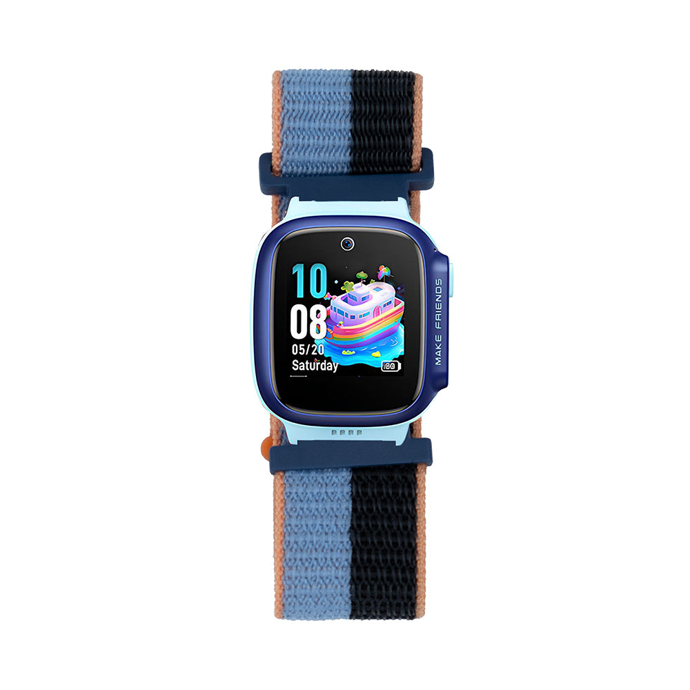 Huawei Watch GT5 41mm Zore KRD-03 18mm Çocuklara Özel Hasır Kordon Mavi-Siyah
