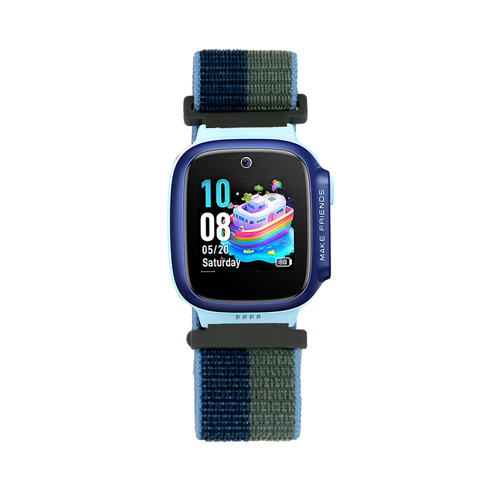 Huawei Watch GT5 Pro 42mm Zore KRD-03 Çocuklara Özel Hasır Kordon Koyu Yeşil-Mor