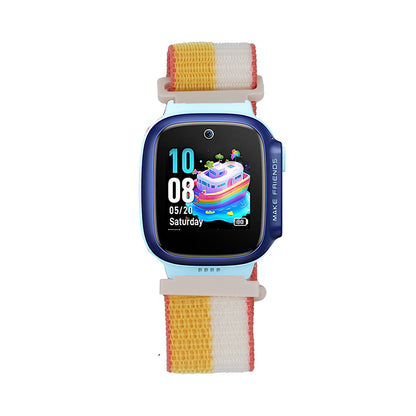 Huawei Watch GT5 Pro 42mm Zore KRD-03 Çocuklara Özel Hasır Kordon Sarı-Beyaz