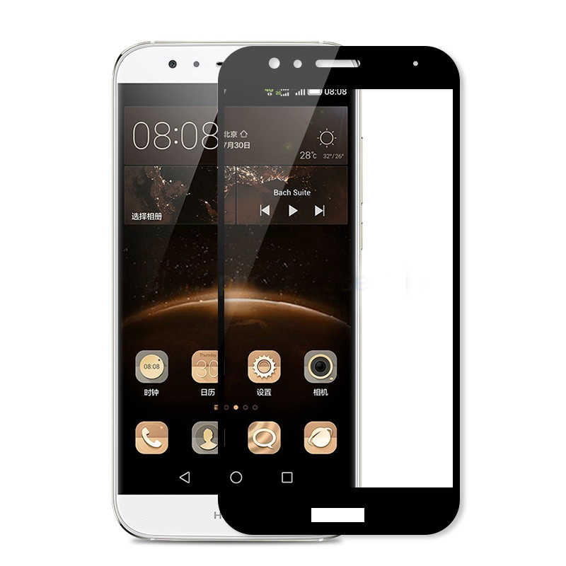 Huawei Y7 2018 Zore Kenarları Kırılmaya Dayanıklı Cam Ekran Koruyucu Siyah